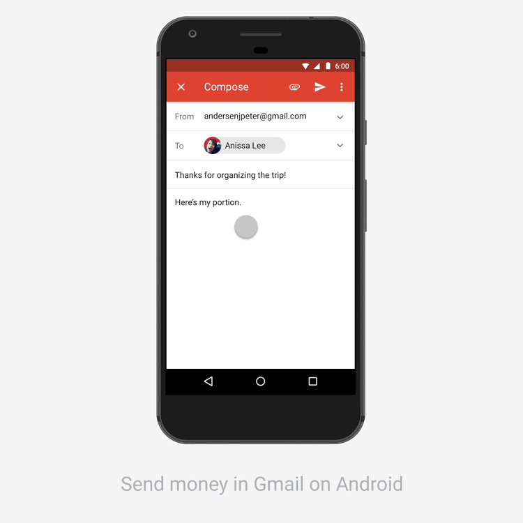 Google внедрил P2P-платежи в мобильное приложение Gmail на Android